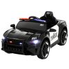 Kids Ride On Car Electric Patrol Police Cars Battery Powered Toys 12V – Black