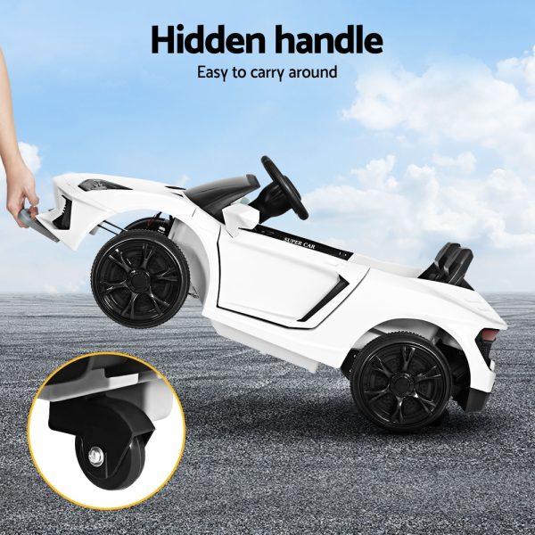 Kids Ride On Car Outdoor Electric Toys Battery Remote Control MP3 12V – White