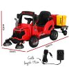 Kids Ride On Car Street Sweeper Truck w/Rotating Brushes Garbage Cans – Red