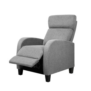 PU Leather Reclining Armchair – Grey