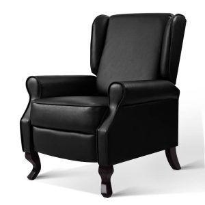 Recliner Chair Sofa Armchair Lounge Leather – Black