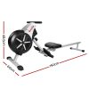 Rowing Exercise Machine Rower Resistance Fitness Home Gym Cardio Air – Black and Grey