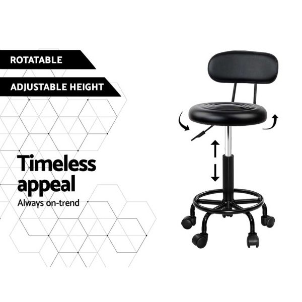 Salon Stool Swivel Chairs with Back Barber Beauty Hydralic Lift – 1