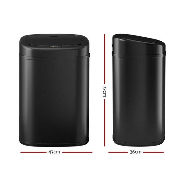 82L Motion Sensor Bin Rubbish Automatic Black