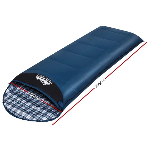 Sleeping Bag Single Camping Hiking Winter Thermal – Navy Blue