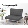 Recliner Single Sofa Bed Dark Grey Fabric