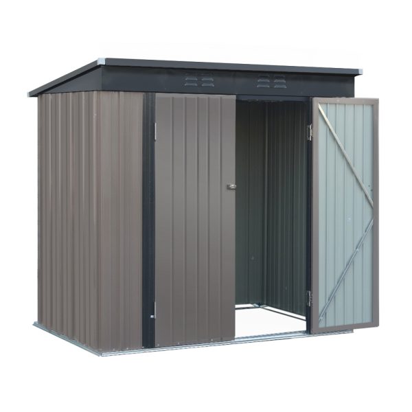 Garden Shed 1.95×1.31M Sheds Outdoor Storage Steel Workshop House Tool Double Door