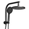 WELS 9” Rain Shower Head Set Round Handheld High Pressure Wall – Black, 9” Round Shower Head