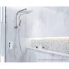 Bathroom Taps Faucet Rain Shower Head Set Hot And Cold Diverter DIY – Silver, Shower Mixer