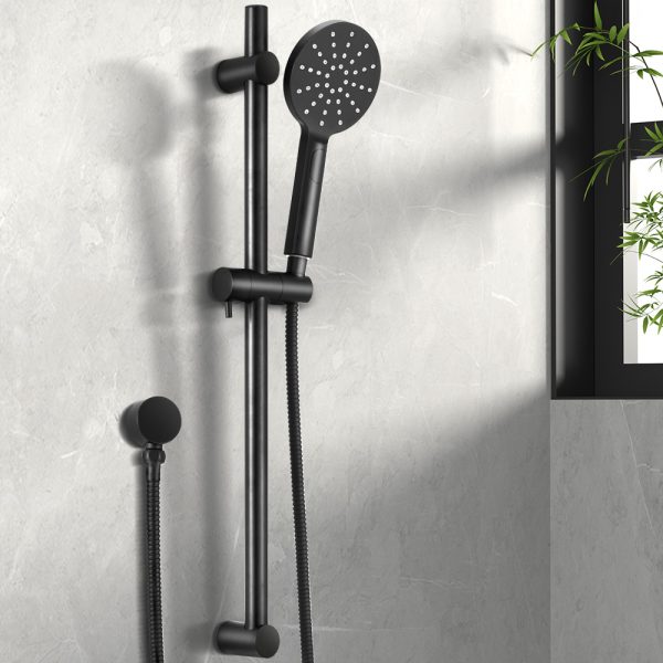 Handheld Shower Head Wall Holder 4.7” High Pressure Adjustable 3 Modes Black