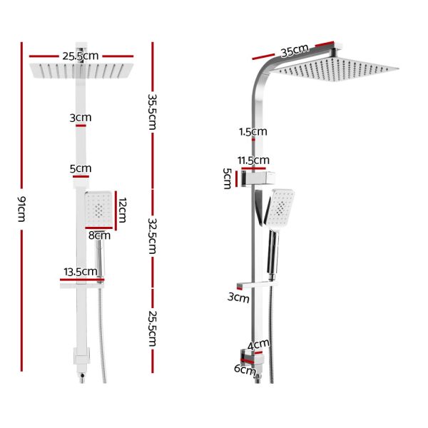 WELS 10” Rain  Set Round Handheld High Pressure Wall Chrome – 10” Round Shower Head