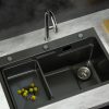 Kitchen Sink 75X45CM Stainless Steel Basin Single Bowl Drain Part Black