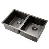 Stainless Steel Kitchen Sink Under/Top/Flush Mount Black – 77x45x20.5 cm