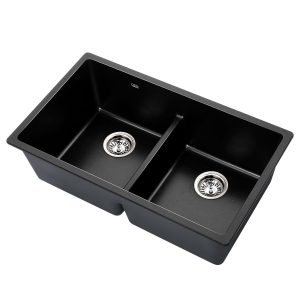 Stone Kitchen Sink 790X460MM Granite Under/Topmount Basin Double Bowl