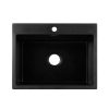 Kitchen Sink Granite Stone Sinks Basin Single Bowl Black 600mmx470mm