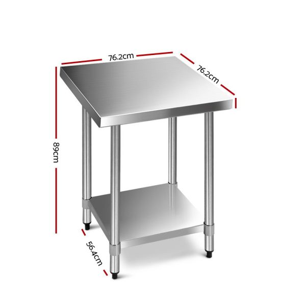 430 Stainless Steel Commercial Kitchen Bench – 76x76x89 cm, Without wheel