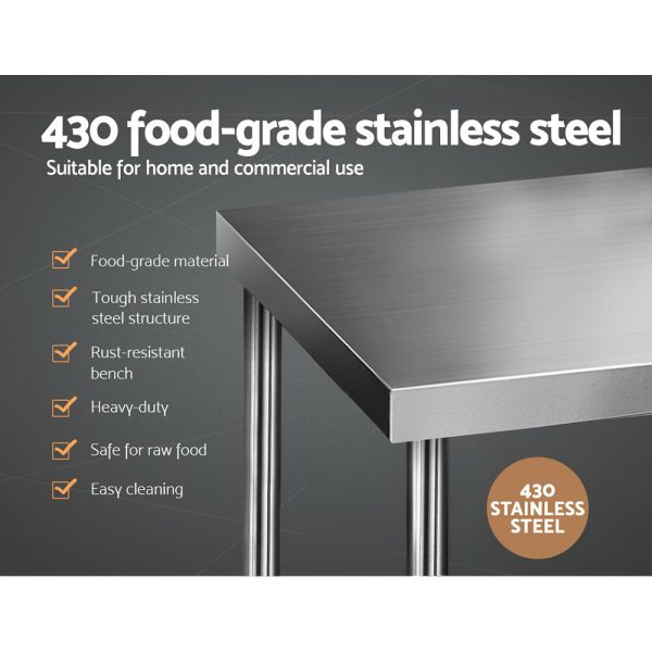 430 Stainless Steel Commercial Kitchen Bench – 76x76x89 cm, Without wheel