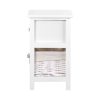 Bedside Table 1 Drawer with Basket Rustic White X2