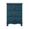 Bedside Table 3 Drawers Vintage – THYME Blue