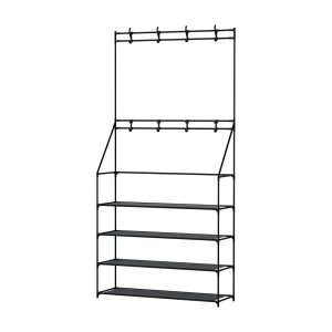 Shoe Rack Hall Tree 16 Pairs Black