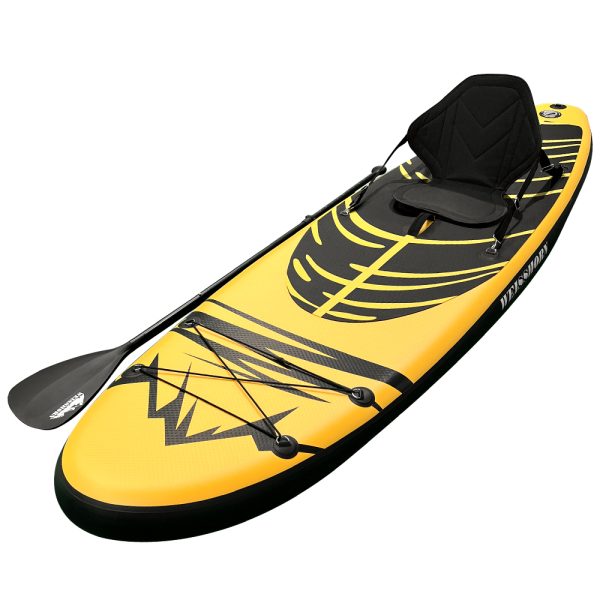 Stand Up Paddle Board Inflatable SUP Surfboard Paddleboard Kayak 10FT – Yellow and Black