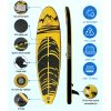 Stand Up Paddle Board Inflatable SUP Surfboard Paddleboard Kayak 10FT – Yellow and Black