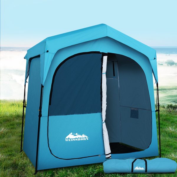 Double Camping Shower Toilet Tent Outdoor Fast Set Up Change Room