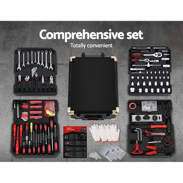 Tool Kit Trolley Case Mechanics Box Toolbox Portable DIY Set BK – 816 Pcs