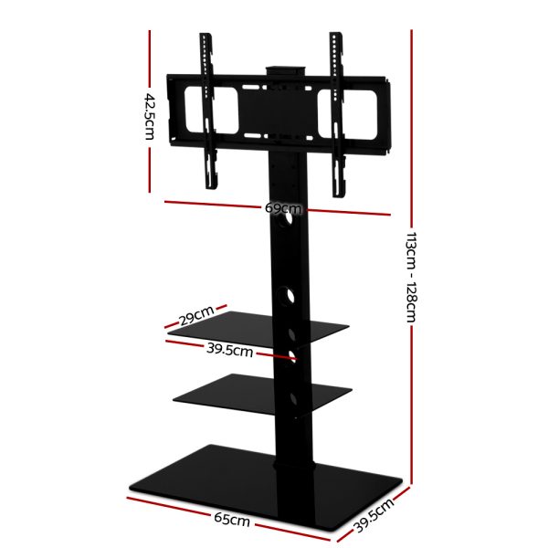 TV Stand Mount Bracket for 32″-70″ LED LCD 3 Tiers Storage Floor Shelf