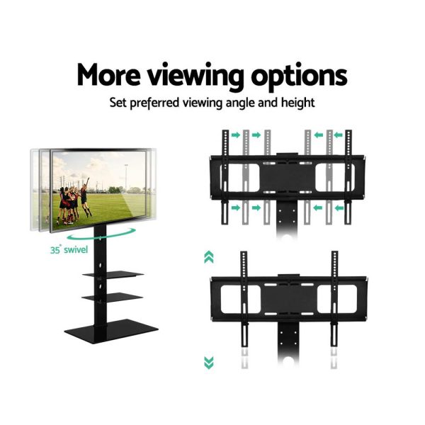 TV Stand Mount Bracket for 32″-70″ LED LCD 3 Tiers Storage Floor Shelf