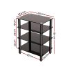 TV Stand 4 Tiers Storage Shelf Rack Tempered Glass Entertainment Unit