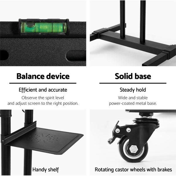 Mobile TV Stand for 23″-65″ TVs Mount Bracket Portable Solid Trolley Cart