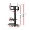 TV Stand Mount Bracket for 32″-70″ LED LCD 2 Tiers Storage Floor Shelf