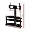 TV Stand Mount Bracket for 32″-60″ LED LCD 3 Tiers Storage Floor Shelf