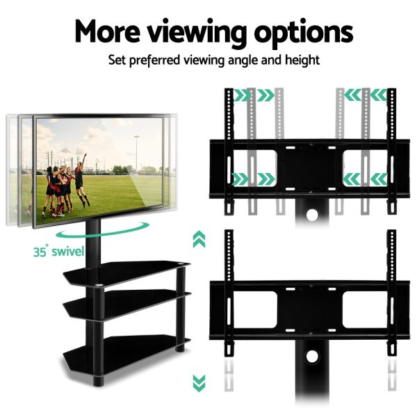 TV Stand Mount Bracket for 32″-60″ LED LCD 3 Tiers Storage Floor Shelf