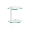 Coffee Table Round Tempered Glass Side End Beside Tables Cafe 45cm