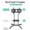 Mobile TV Stand for 32″-65″ TVs Mount Bracket Portable Shelf Trolley Cart