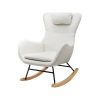 Rocking Chair Armchair Pillow Boucle White