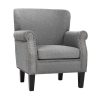 Armchair Accent Chair Retro Armchairs Lounge Accent Chair Single Sofa Linen Fabric Seat Grey