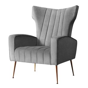 Armchair Lounge Chairs Accent Armchairs Chair Velvet Sofa Seat – Grey