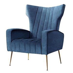 Armchair Lounge Chairs Accent Armchairs Chair Velvet Sofa Seat – Navy Blue