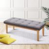 Ottoman Bench 120cm Foot Stool Linen Grey