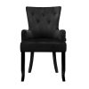 Dining Chair Velvet French Provincial Armchair Black