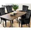 Dining Chair Velvet French Provincial Armchair Black