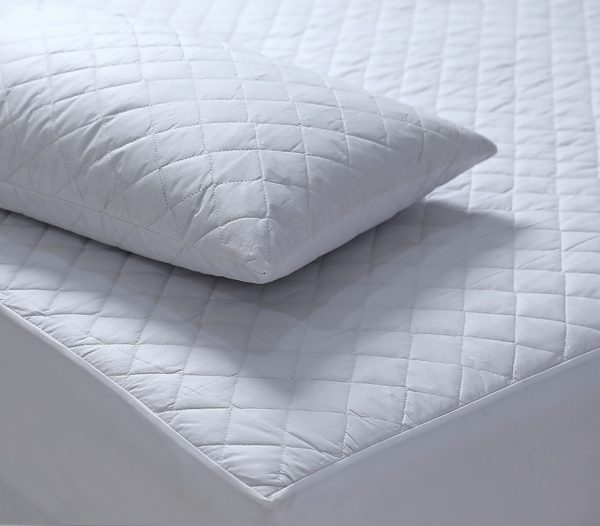 Elan Linen 100% Cotton Quilted Fully Fitted 50cm Deep Waterproof Mattress Protector – DOUBLE