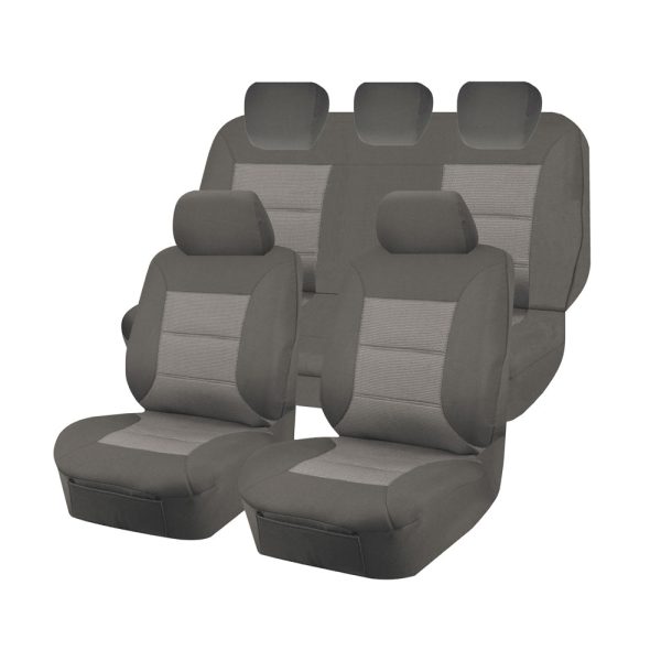 Premium Jacquard Seat Covers – For Ford Ranger Px Series Dual Cab 2011-2015 – Grey