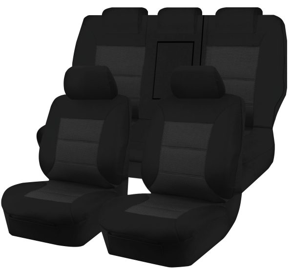 Premium Jacquard Seat Covers – For Ford Territory Sx/Sy/Sz Series 4X4 Suv/Wagon 2004-2016 – Black