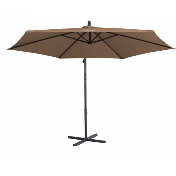 Milano 3M Outdoor Umbrella Cantilever With Protective Cover Patio Garden Shade – Latte