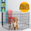 8 Panel Playpen Puppy Exercise Fence Cage Enclosure Pets Black All Sizes – Black – 61×61 cm