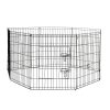 8 Panel Playpen Puppy Exercise Fence Cage Enclosure Pets Black All Sizes – Black – 61×61 cm